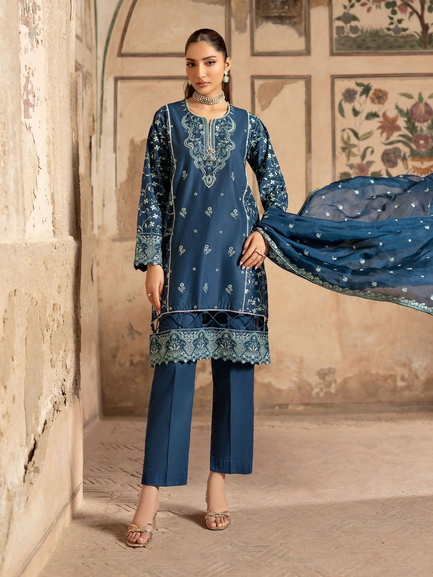 Panache Apparel Rang-e-Bahar Lawn Embroidered Stitched Suit-Gulzar