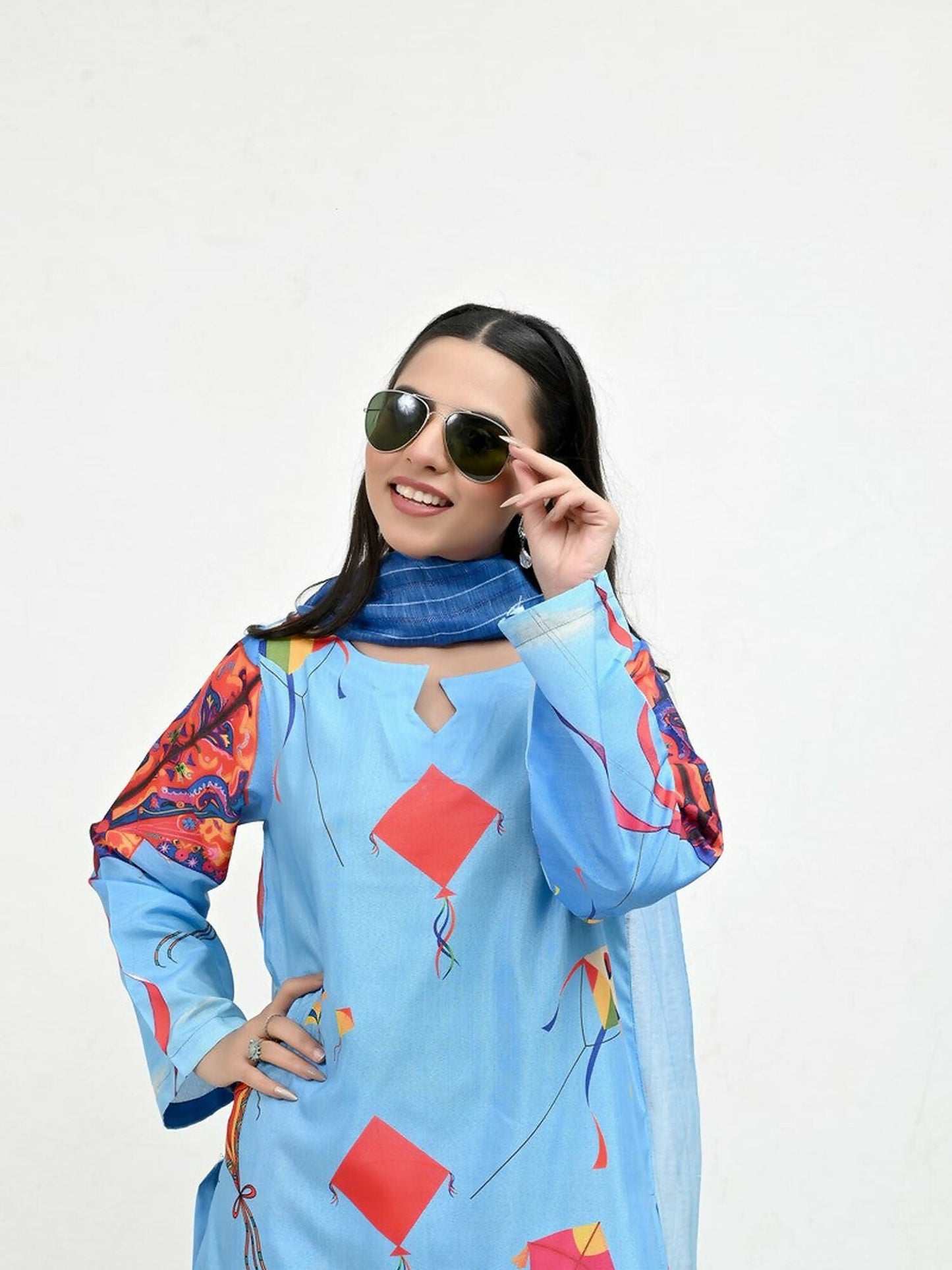 Imran Aftab Basant Mela Raw Silk Printed Stitched 3-Piece Suit-IARP 10