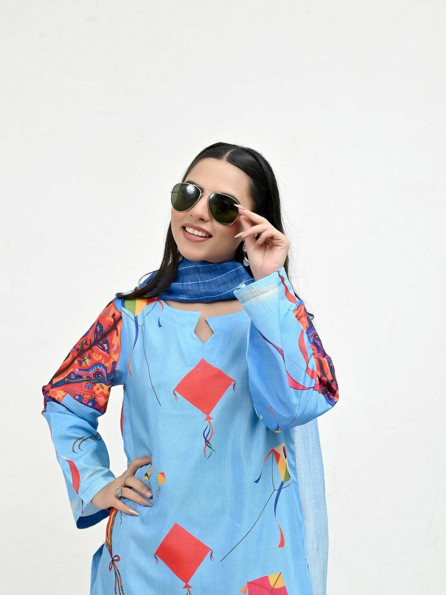 Imran Aftab Basant Mela Raw Silk Printed Stitched 3-Piece Suit-IARP 10