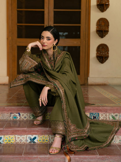 Binilyas Gulrukh Khaddar Embroidered Unstitched 3-Piece Suit-67-B