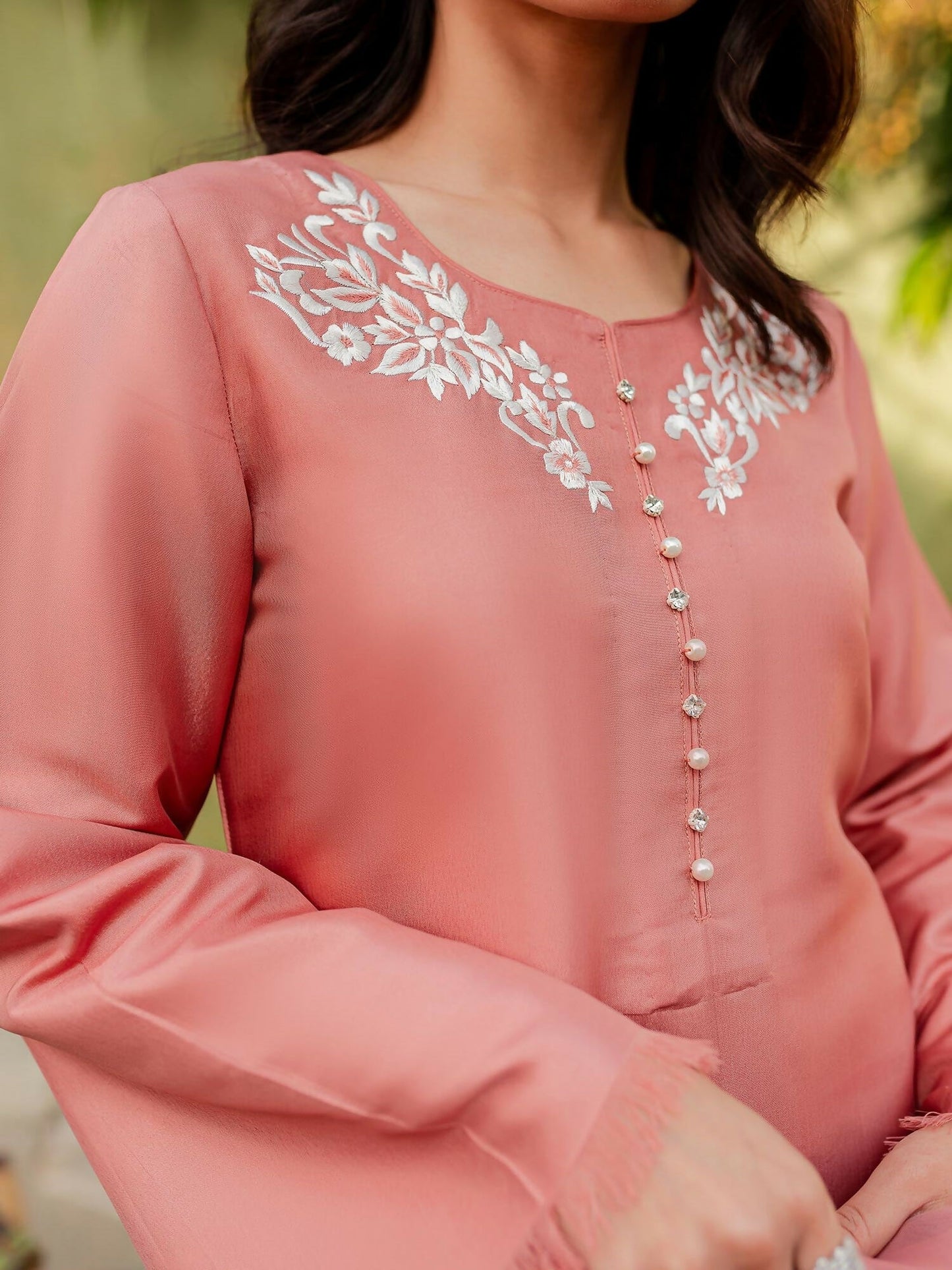 Allure By IH Katan Silk Embroidered Stitched 3-Piece Suit-Lilly