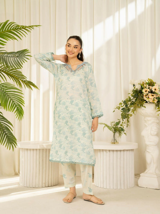 Panache Apparel Sunlit Essentials Lawn Printed Stitched Suit-Crisp