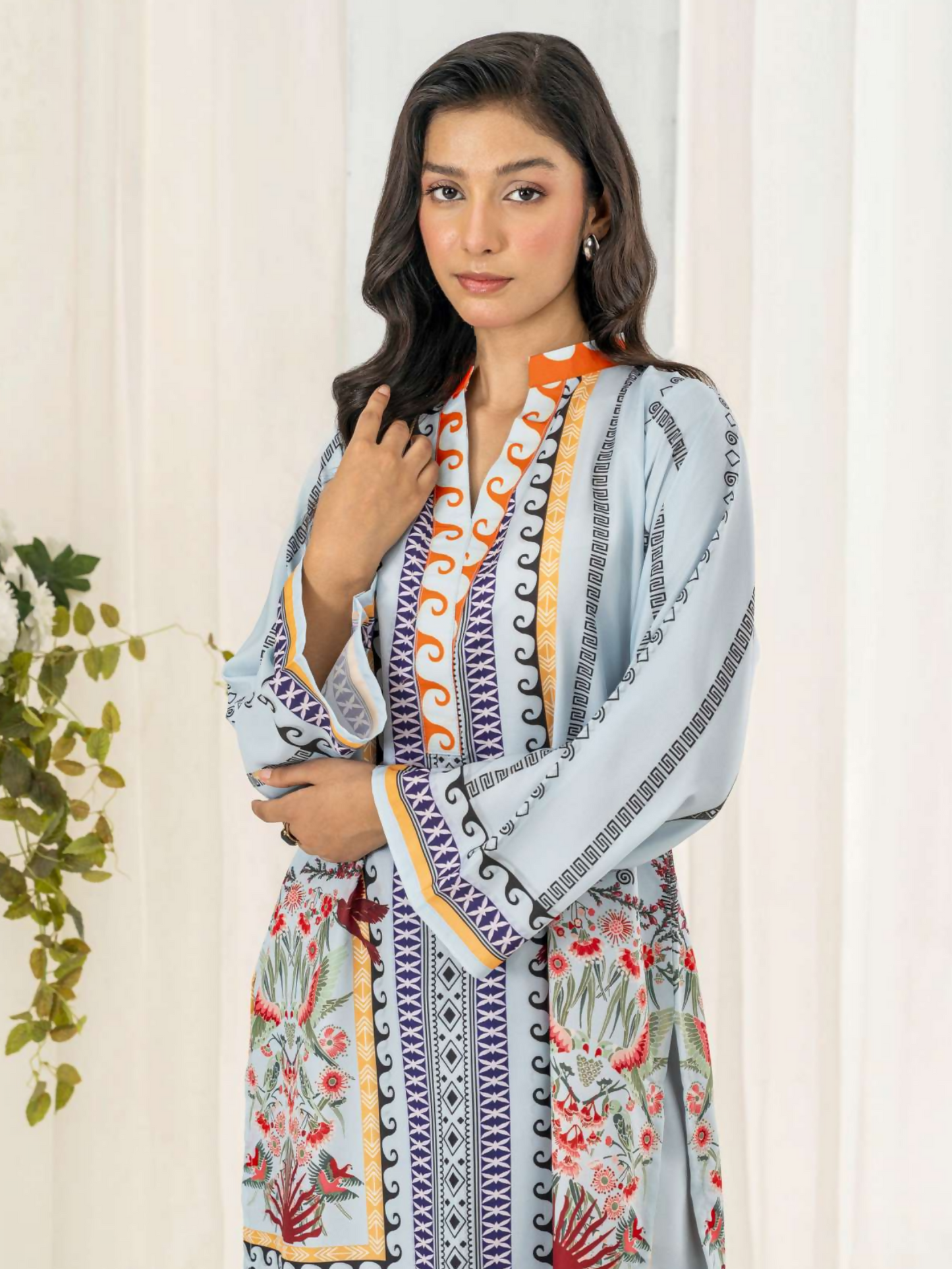 MH Cloth House Poly Lawn Printed Stitched 2-Piece Suit-Zarwa