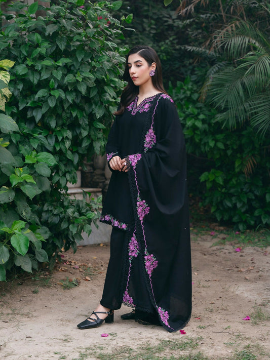 Mannat Clothing Winter-Essentials Khaddar Embroidered Stitched Suit-Adah