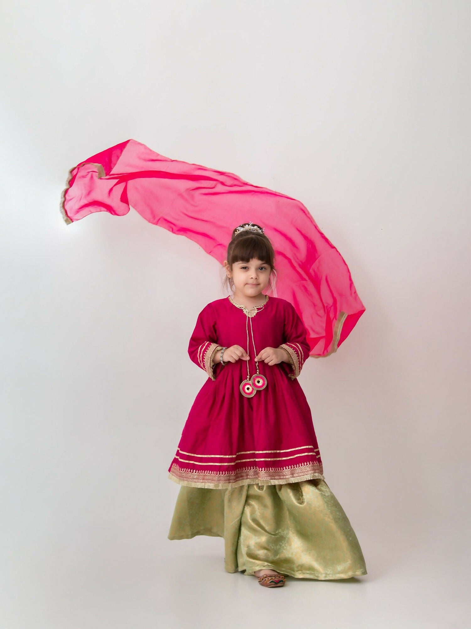 Kidoz Kloset Cotton Silk Embroidered Stitched 3-Piece Suit-Candy Cuddle