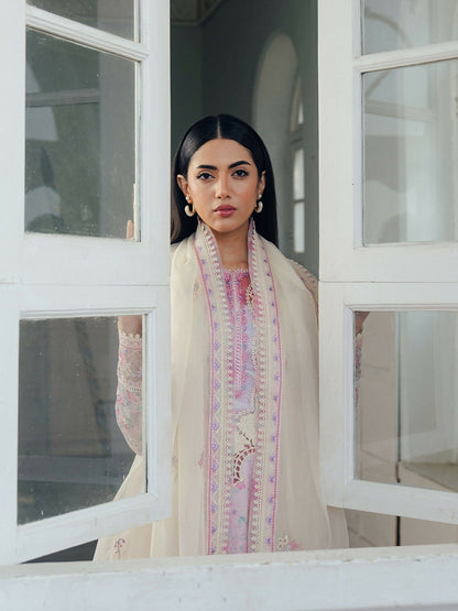 Afrozeh Day Break'26 Lawn Embroidered Unstitched 3-Piece Suit-Skydust