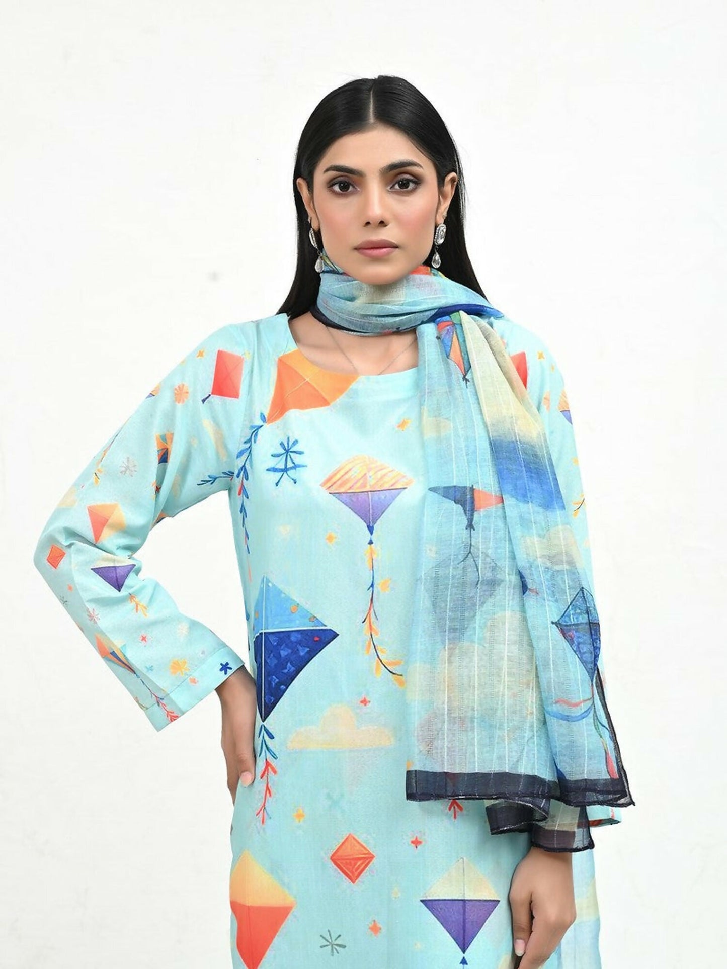 Imran Aftab Basant Mela Raw Silk Printed Unstitched 3-Piece Suit-IARP 01