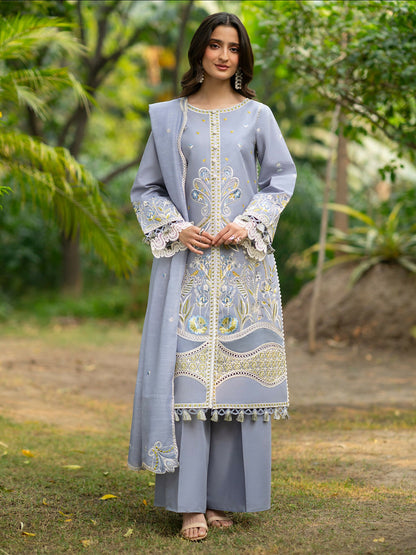 Mahnur Angan Lawn'26 Embroidered Unstitched 3-Piece Suit-AN-006