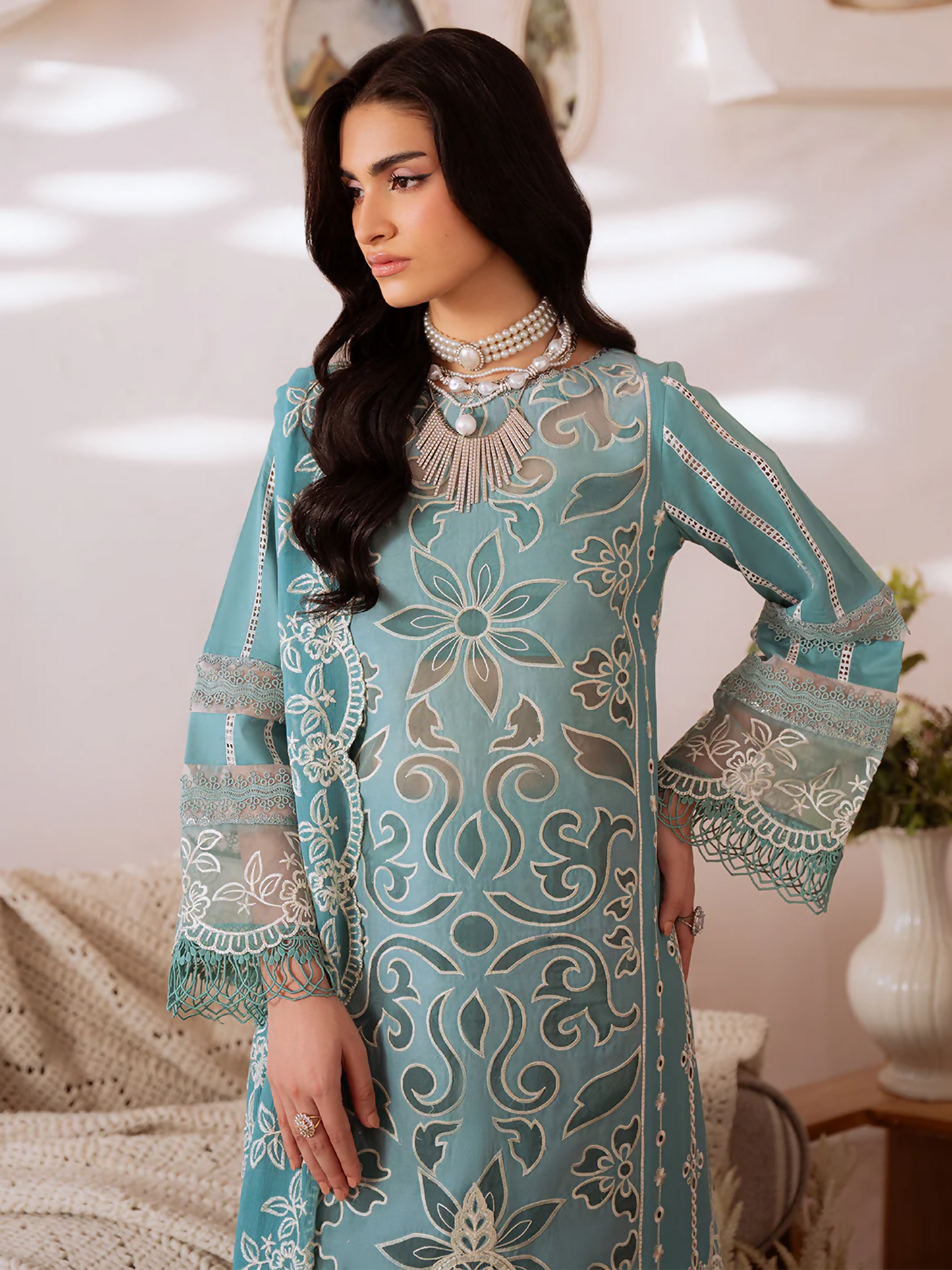 Mahnur Shanaya Lawn Embroidered Stitched 3-Piece Suit-SN-06