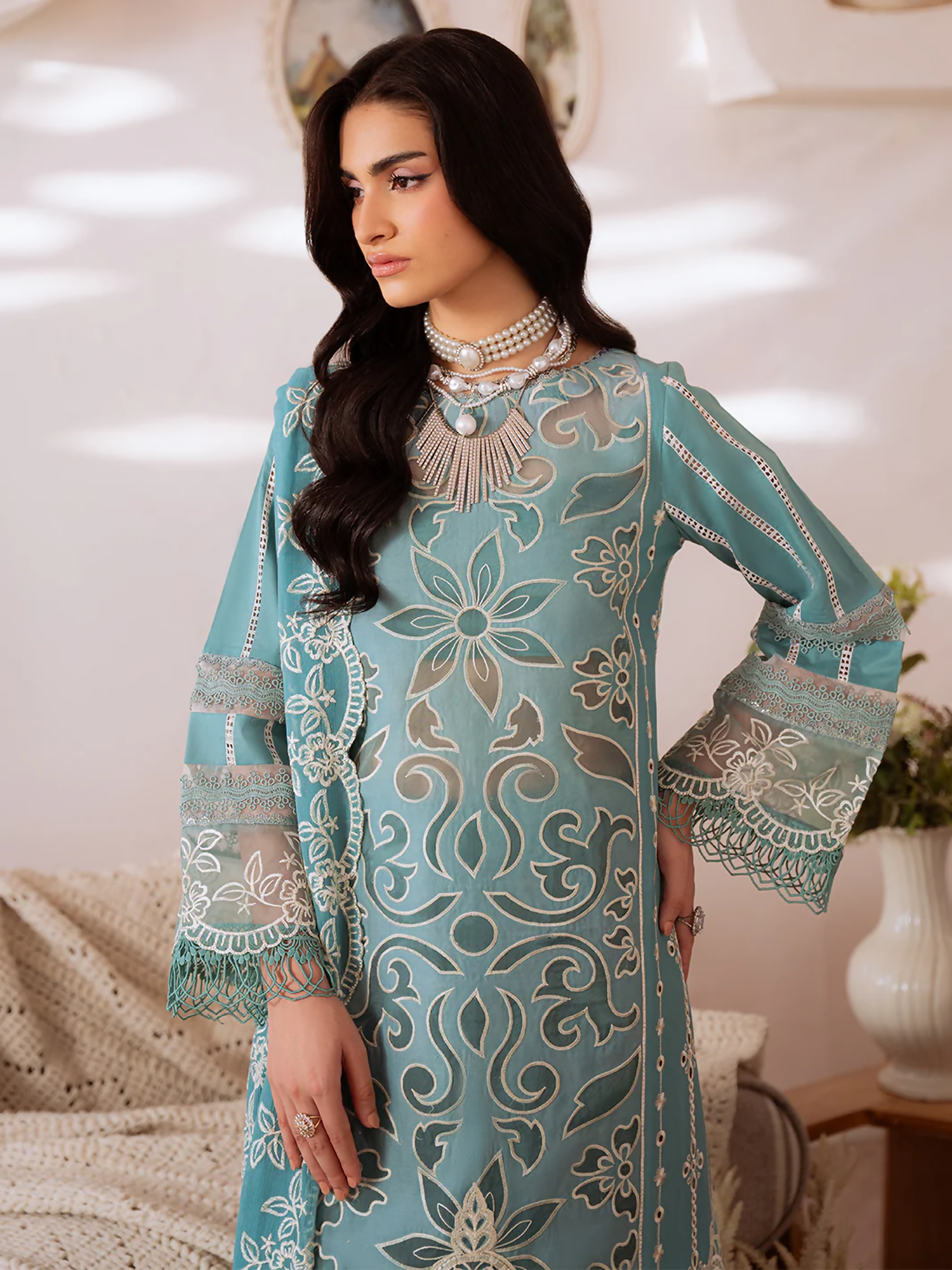 Mahnur Shanaya Lawn Embroidered Stitched 3-Piece Suit-SN-06