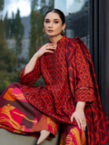 Maria B Slub Khaddar Printed Unstitched 3-Piece Suit- 506 - B