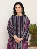 Dr.Haris Vogue Slub Linen Embroidered Chikankari Unstitched 3-Piece Suit-D01-Blue