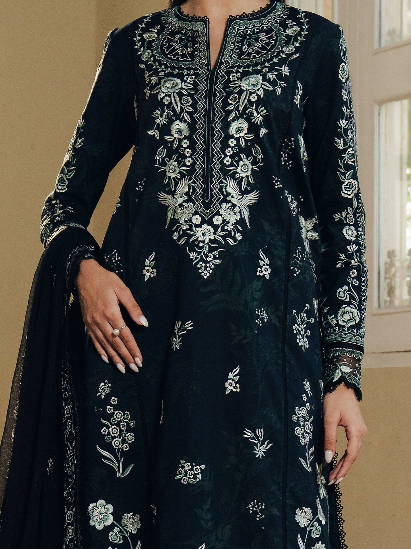 Afrozeh Day Break'26 Lawn Embroidered Unstitched 3-Piece Suit-Cloudveil