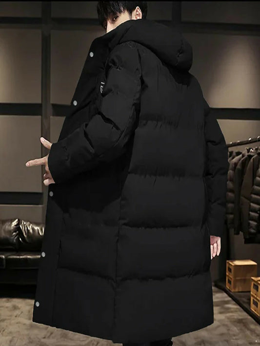 Jupiter Plain Hooded Long Puffer Jacket-14358