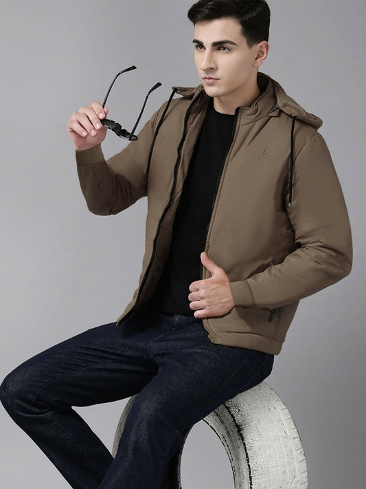 Black,Olive and Beige Funky Sherpa Fur Lining Super Warm Hooded Jacket-14086