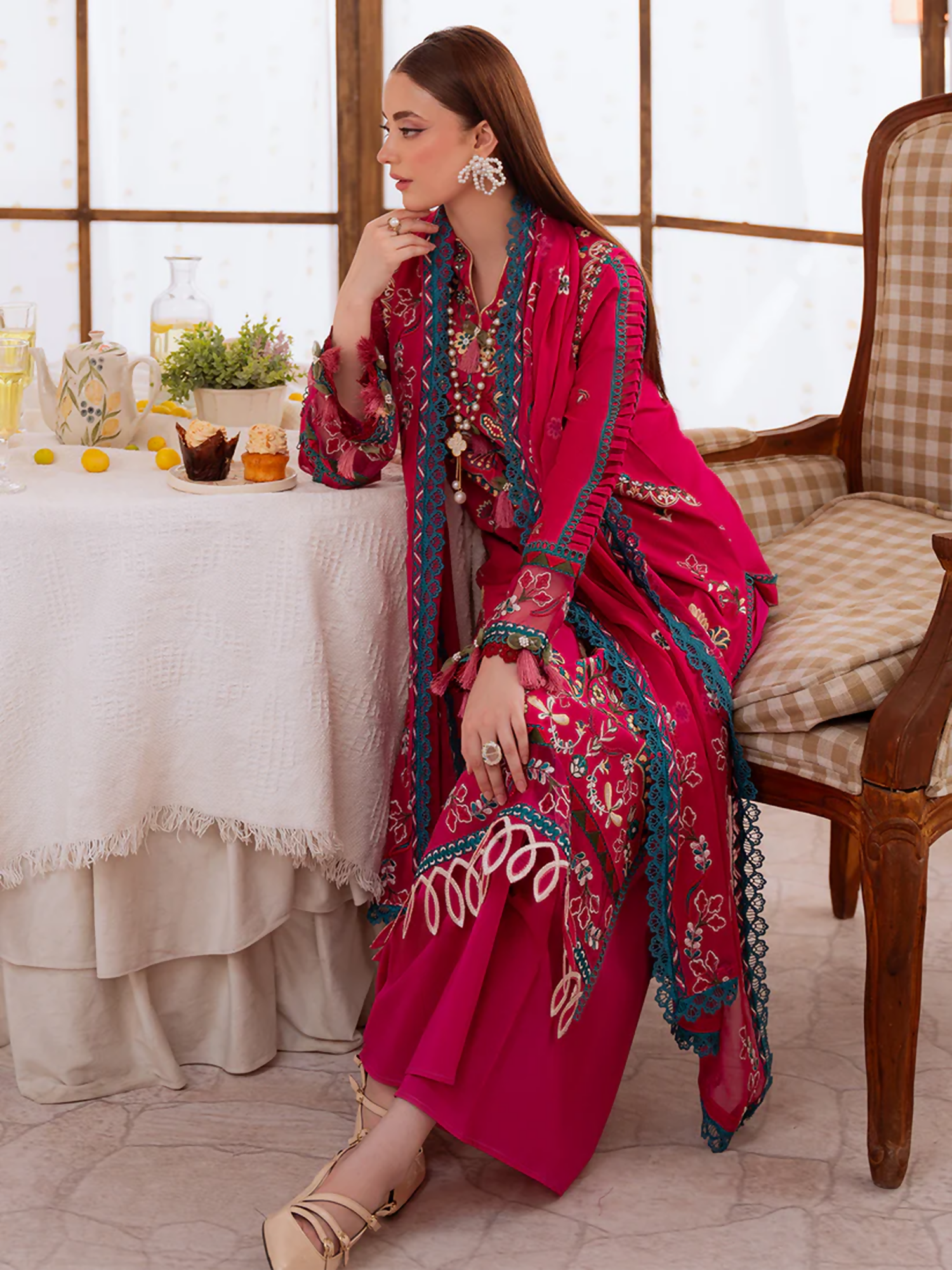 Mahnur Shanaya Lawn Embroidered Stitched 3-Piece Suit-SN-07