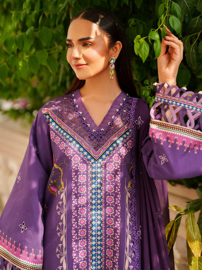 Parishay Ivy Bloom Viscose Embroidered Stitched 3-Piece Suit-IW-08