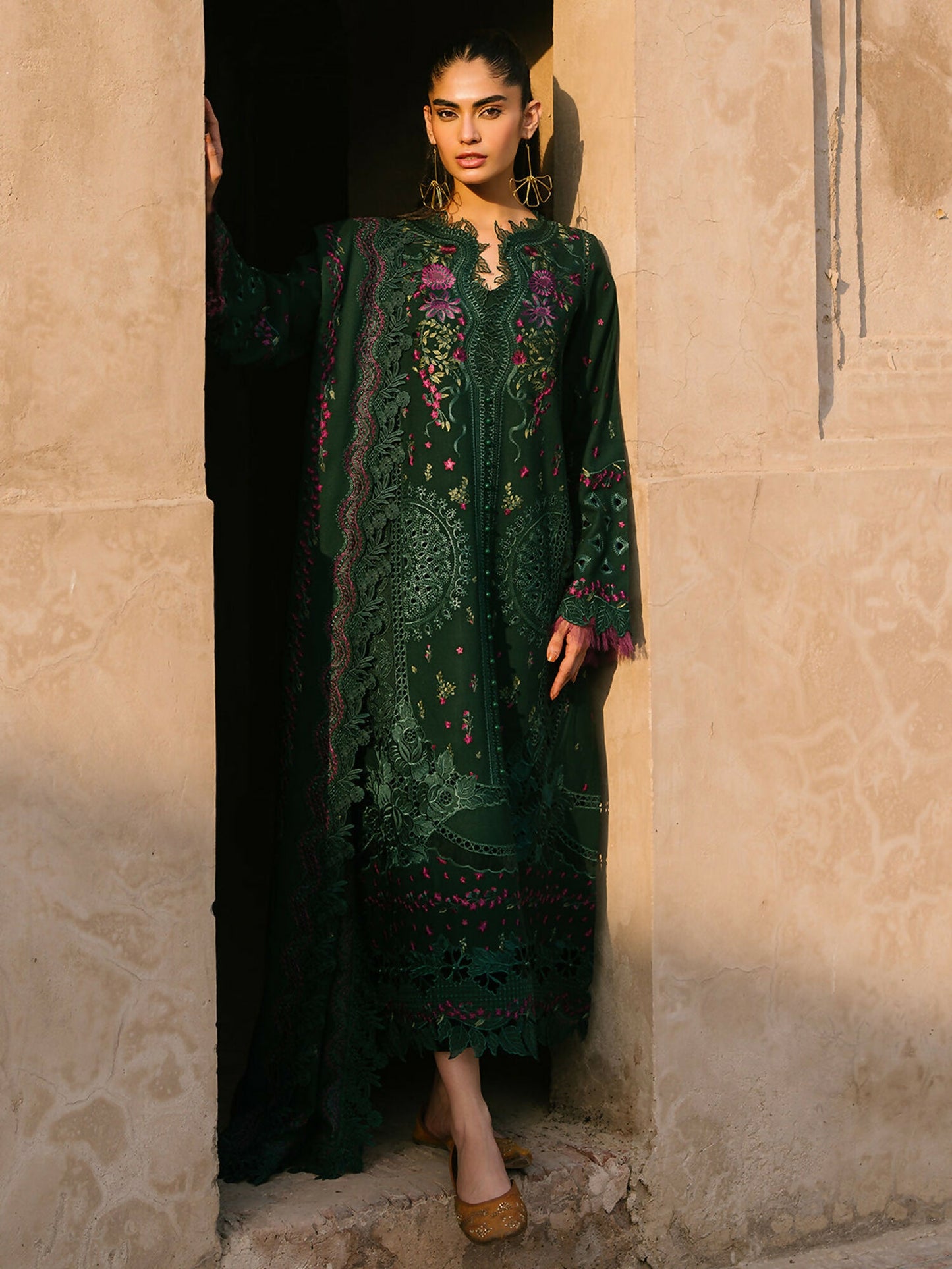 Binilyas Karandi Embroidered Unstitched 3-Piece Suit-152-B