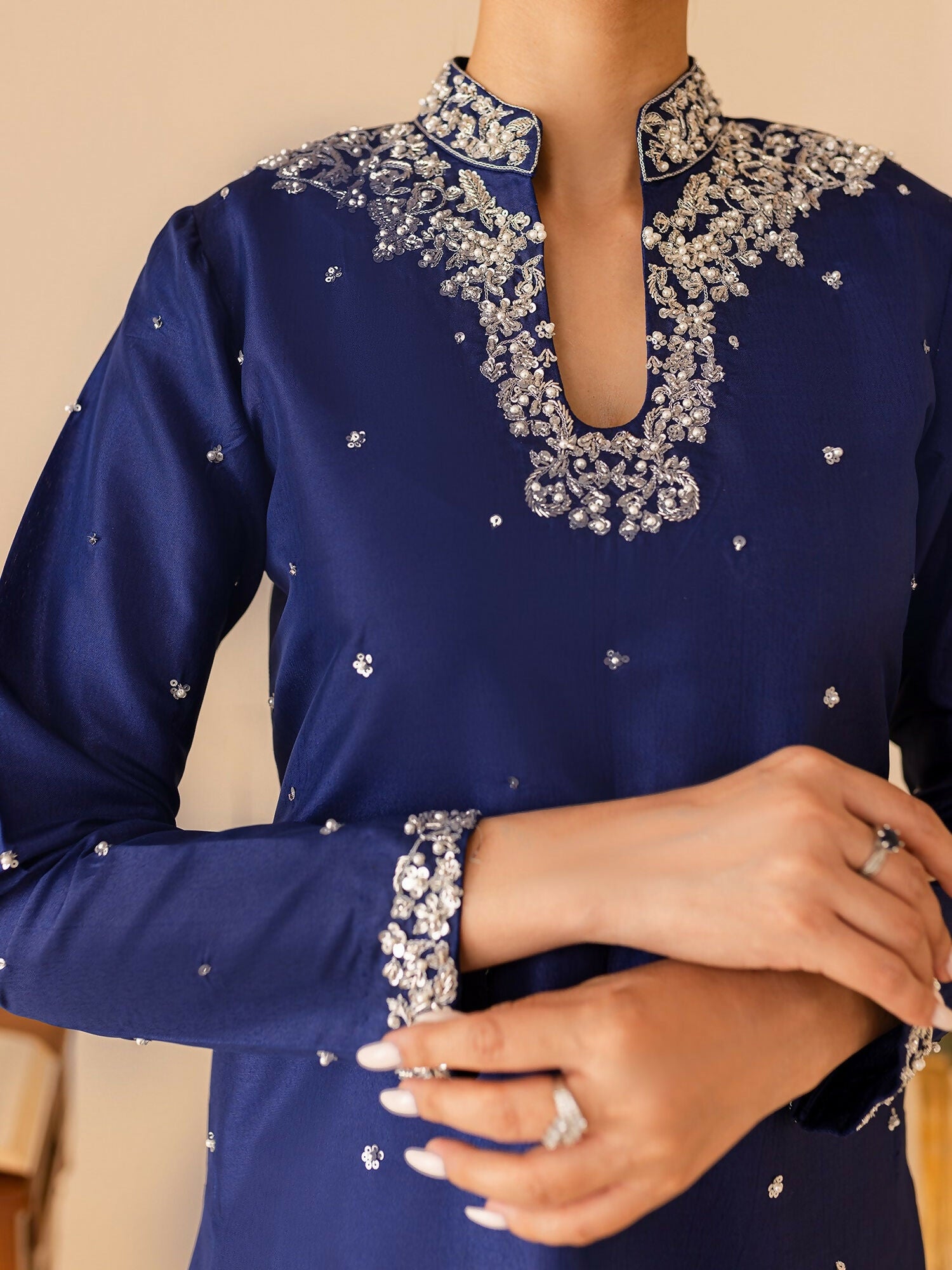 Allure By IH Luxury Pret Raw Silk Embellished Stitched 3-Piece Suit-Eliza