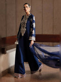 Hussain Rehar Luxury Pret Eid'24 Raw Silk Embellished Stitched 3-Piece Suit-Saxe