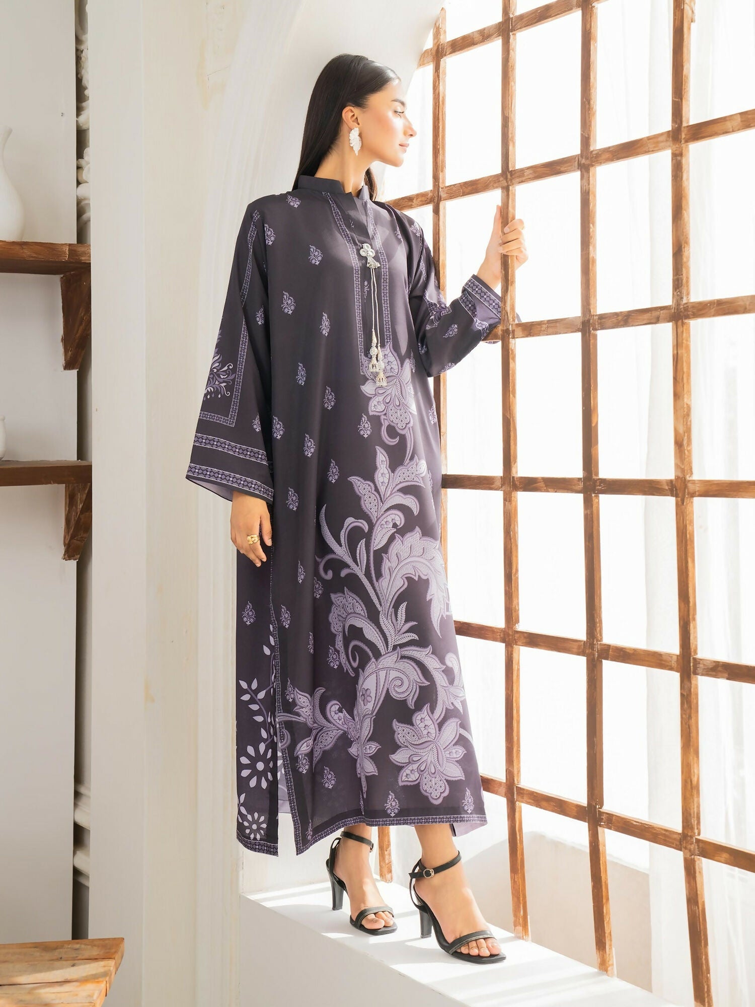 Panache Apparel Florise Lawn Printed Shirt-Veone