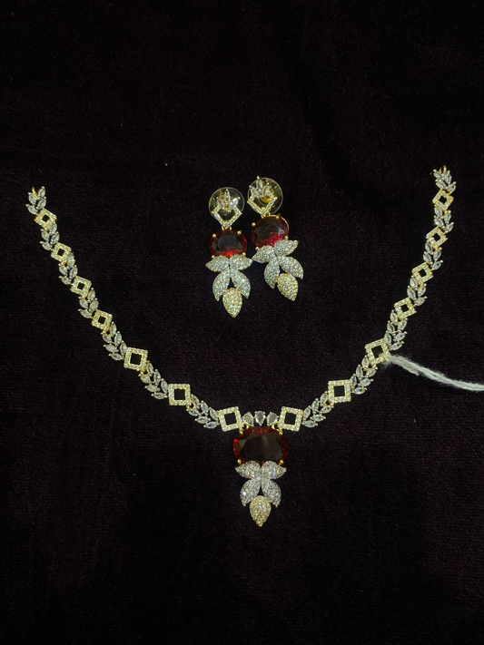 Fashion Hub by Noor Bilal - Ruby Floral Necklace Set