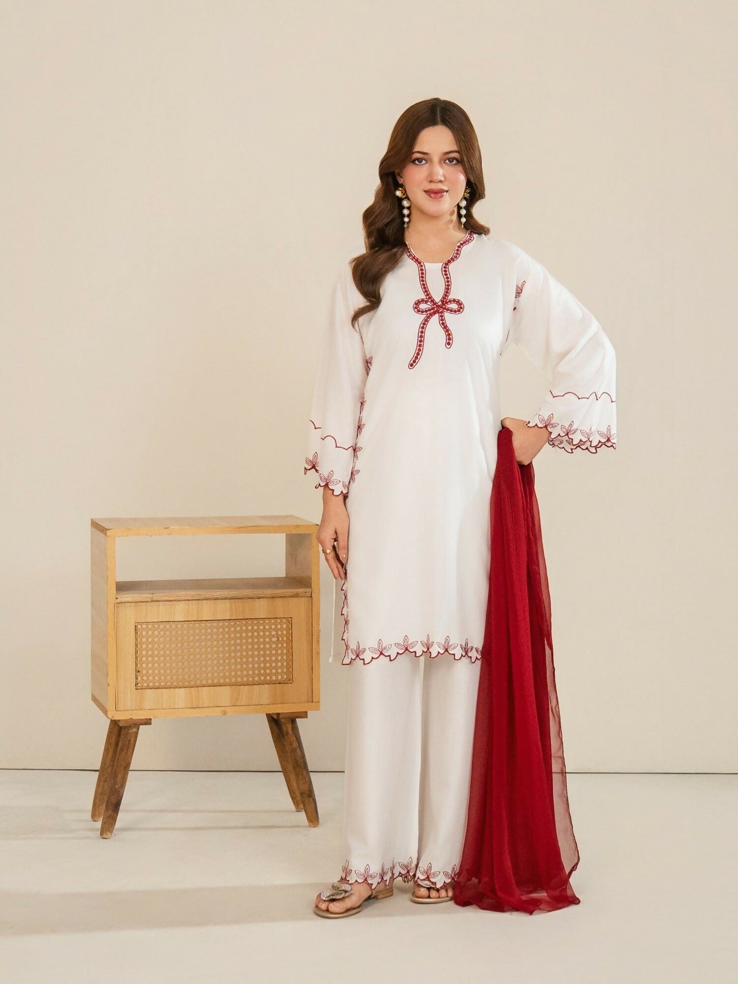 Stylish Collection Whisper Pret Linen Embroidered Stitched 3-Piece Suit-Nayyab