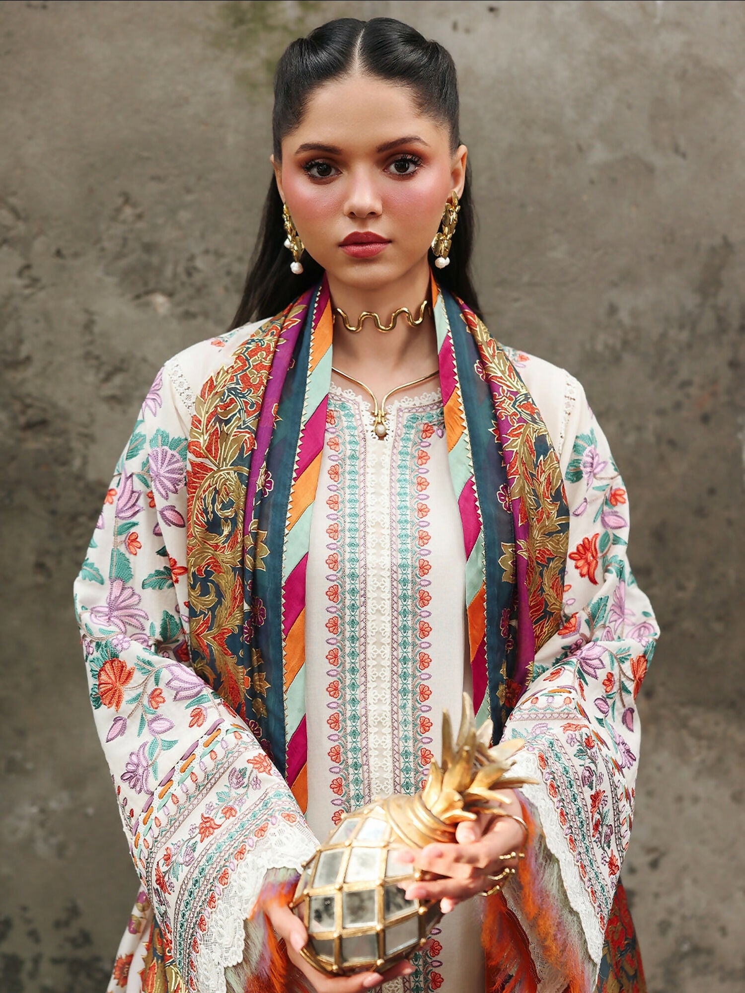 Binilyas Lumina Summer Lawn Embroidered Unstitched 3-Piece Suit-L74-B