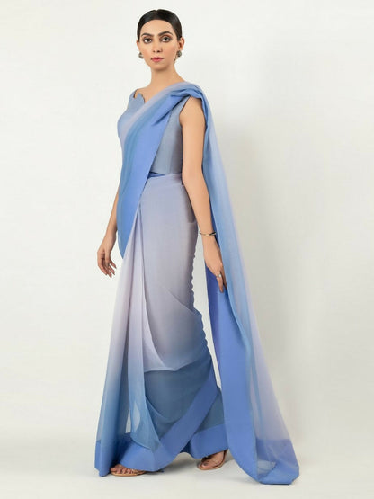 Imran Aftab Chiffon Printed Stitched Saree-IASC 16