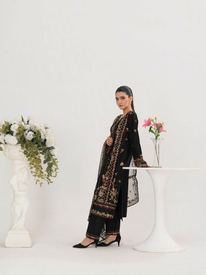Stylish Collection Saya Pret Cotton Embroidered 3-Piece Suit-Aroosh