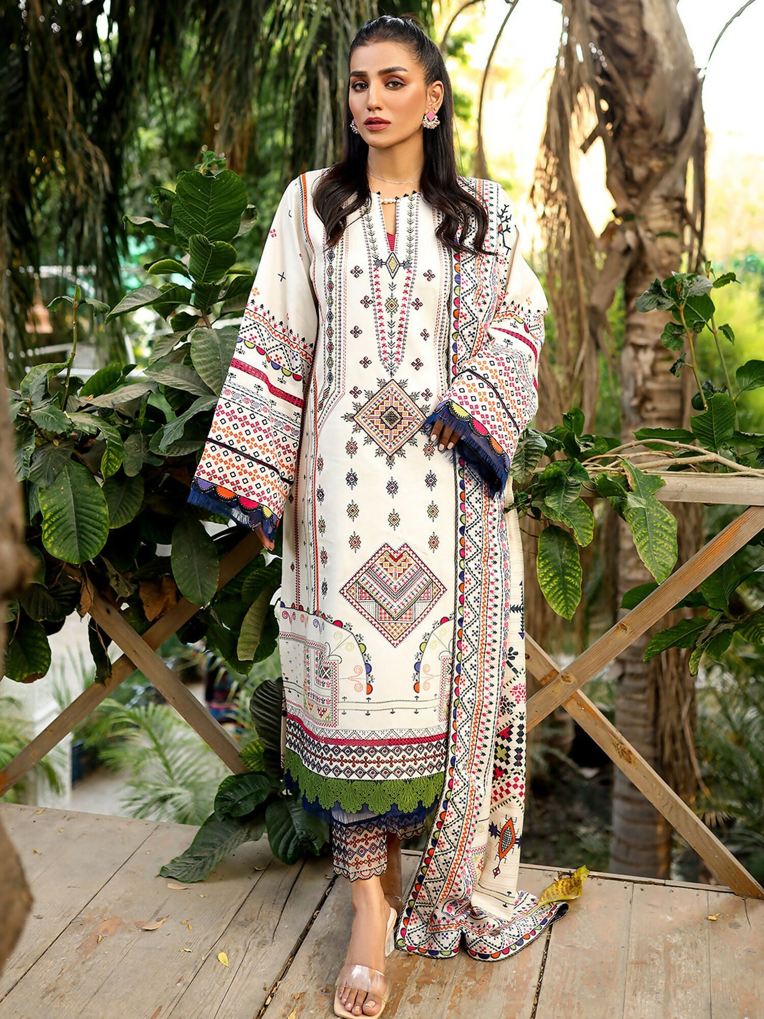 Binilyas Kotail Embroidered Unstitched 3-Piece Suit-764-A