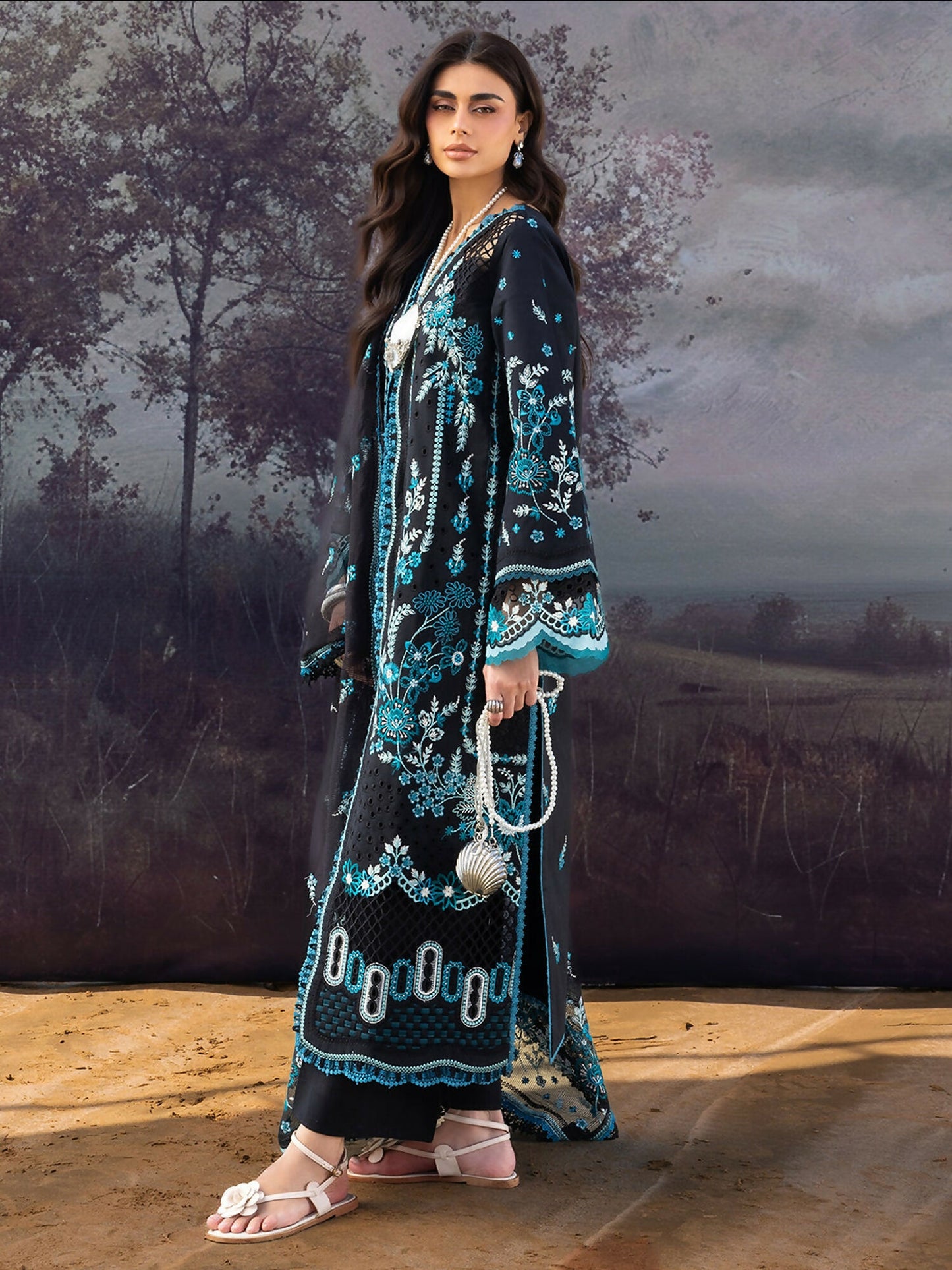 Mahnur Sirene Luxury Lawn'26 Embroidered Stitched 3-Piece Suit-S-16