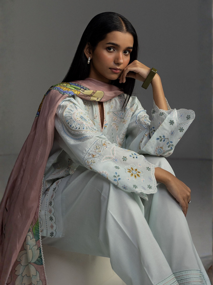 COCO by Zara Shahjahan Lawn'26 Embroidered Unstitched 3-Piece Suit-Veya-7B