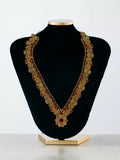Glitter Jewellery Antique Gold-Toned Red Crystal Necklace