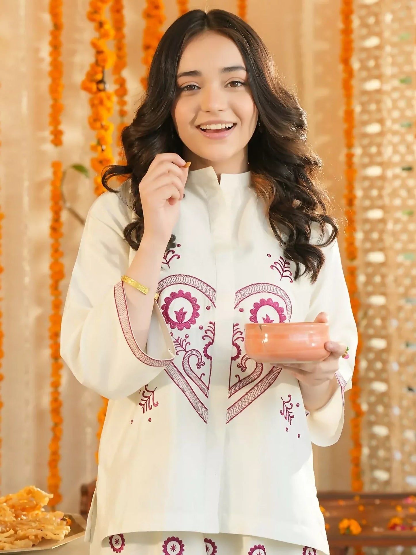 Panache Apparel Noore Eid Edit Cotton Embroidered Co-Ord Set-Zelina