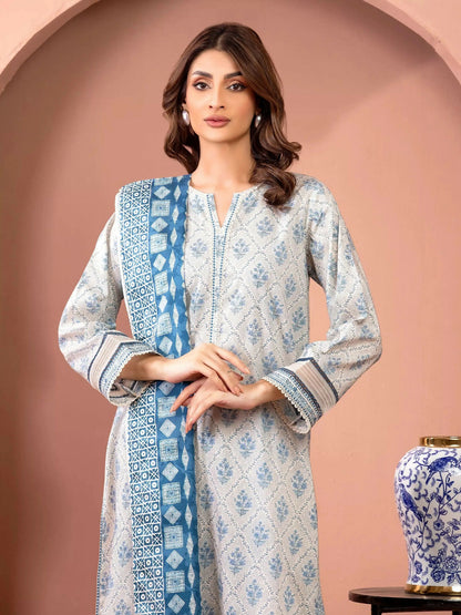 Edenrobe Allure Summer Lawn Printed Unstitched 3-Piece Suit-EWU5A1-35132