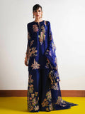 Hussain Rehar Basic Not Basic IV Raw Silk Embellished Stitched 3-Piece Suit-Marine