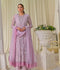Farooq Hameed Studio Net Embroidered Stitched 3-Piece Suit-Crimson-Dusk