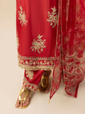 Shurooq Garden Of Dreams Silk Embellished Stitched 3-Piece Suit-Crimson