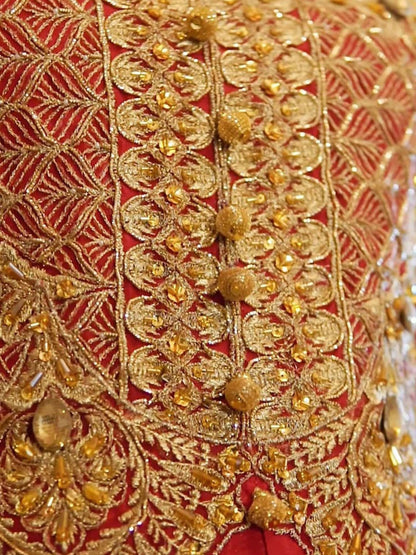 Shiza Hassan Nadia Luxury Pret Korean Raw Silk Embroidered Stitched 2-Piece Suit-Rose