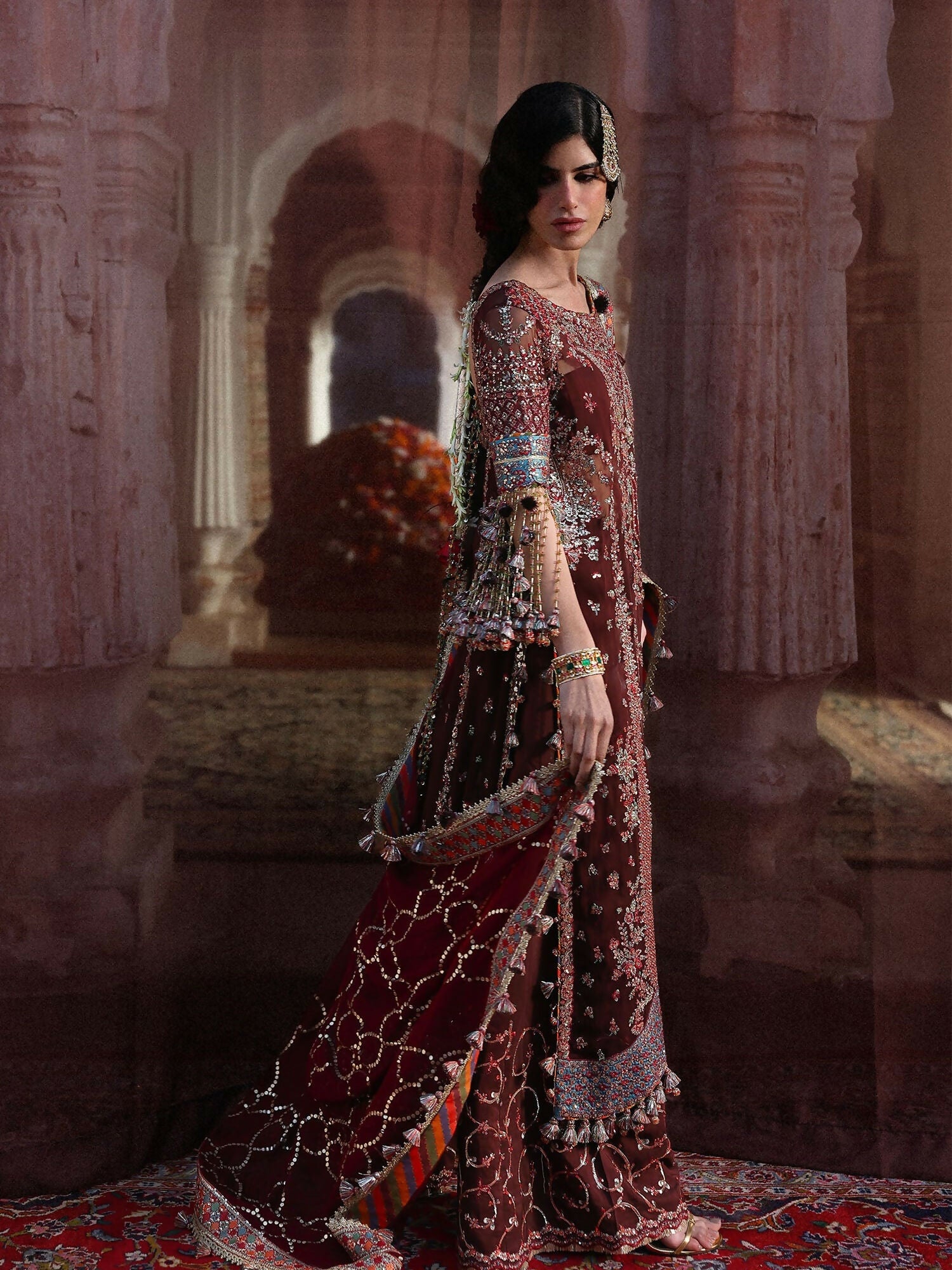 Hussain Rehar Festive Unstitched'26 Chiffon Embroidered 3-Piece Suit-Apsara