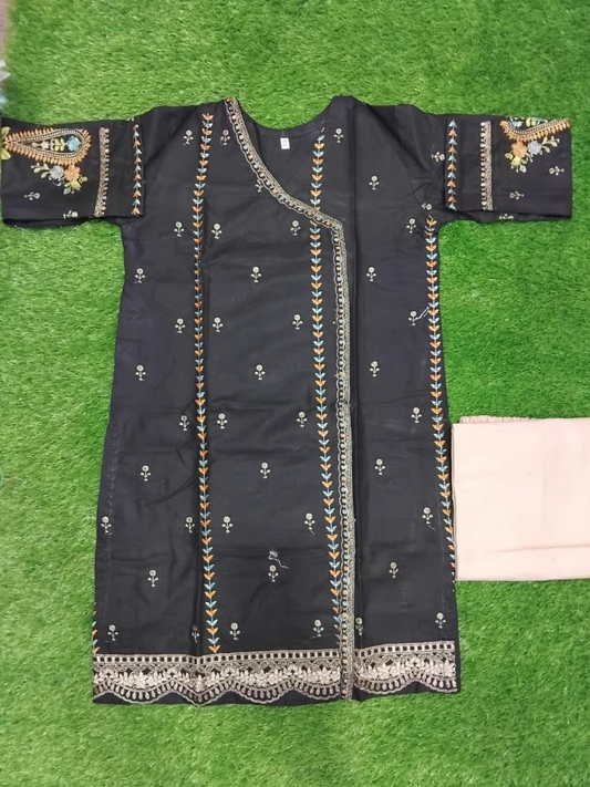 Black Bin Shaukat Pima Lawn Embroidered Stitched 2-Piece Suit