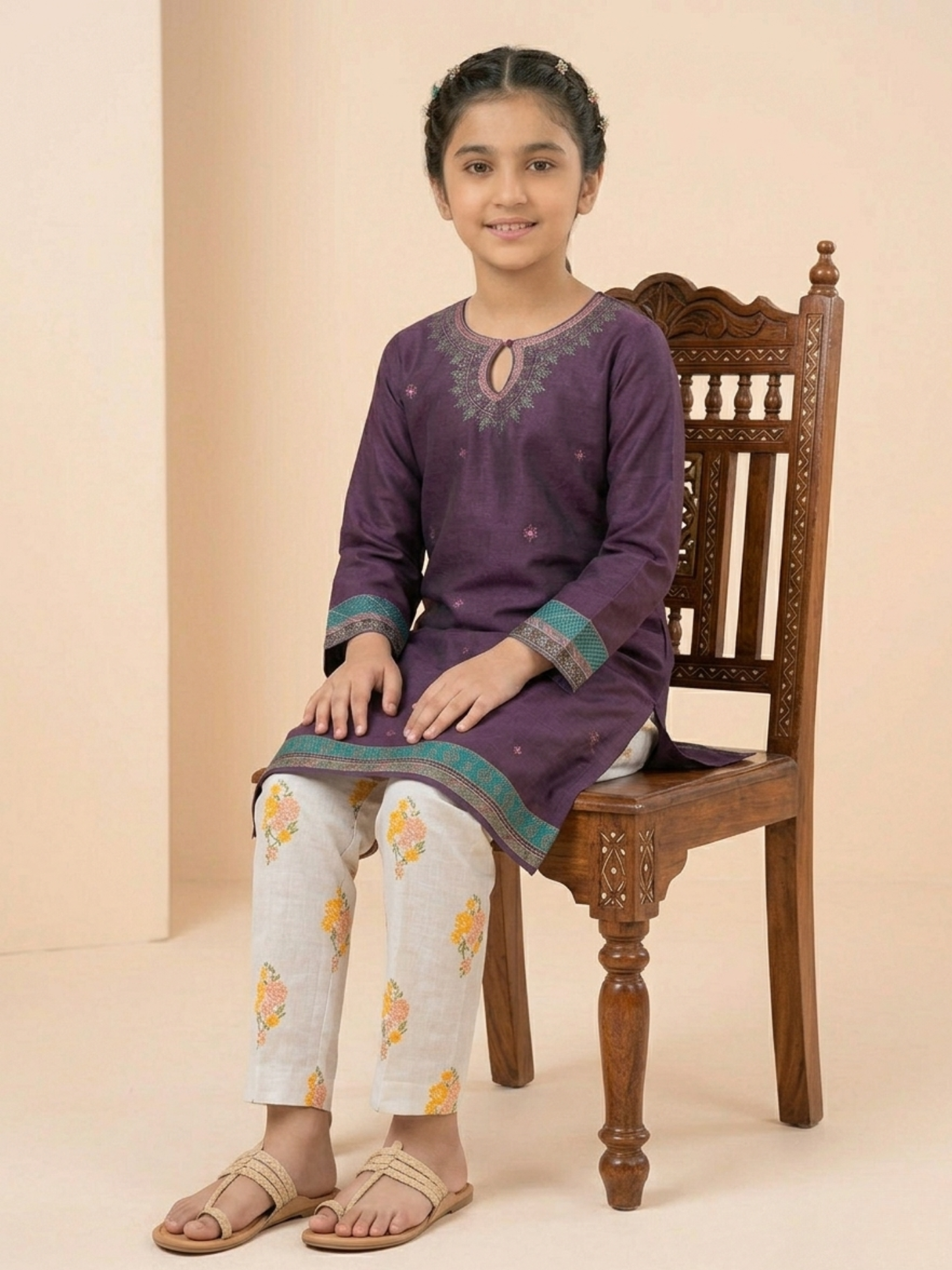 Purple Bin Shaukat Pima Lawn Embroidered Stitched 2-Piece Suit