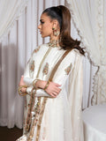 Hussain Rehar Basic Not Basic 3 Raw Silk Embellished Stitched 3-Piece Suit-Blanc