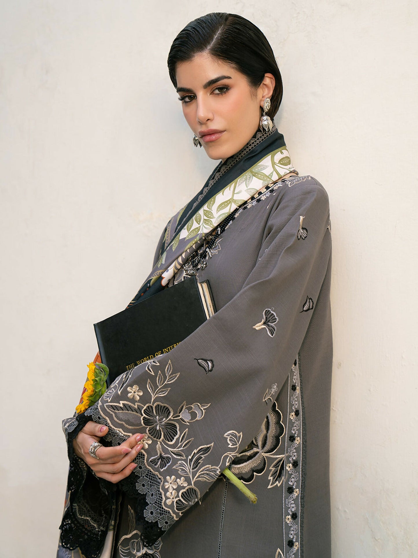 Binilyas Gulrukh Khaddar Embroidered Unstitched 3-Piece Suit-63-A