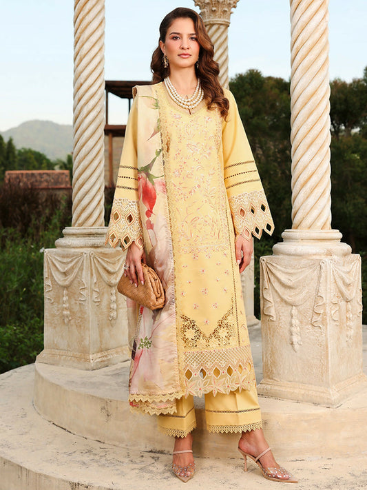 Rang Rasiya Florence Summer Edit'26 Lawn Embroidered Unstitched 3-Piece Suit-Mirha
