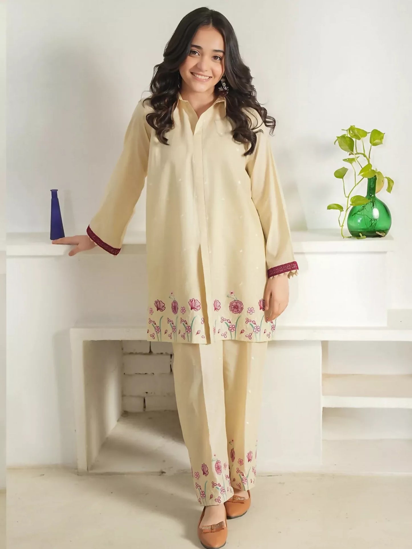 Panache Apparel Noore Eid Edit Lawn Embroidered Co-Ord Set-Mini