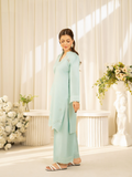 Panache Apparel Sunlit Essentials Slub Cambric Embroidered Co-Ord Set-Skylin