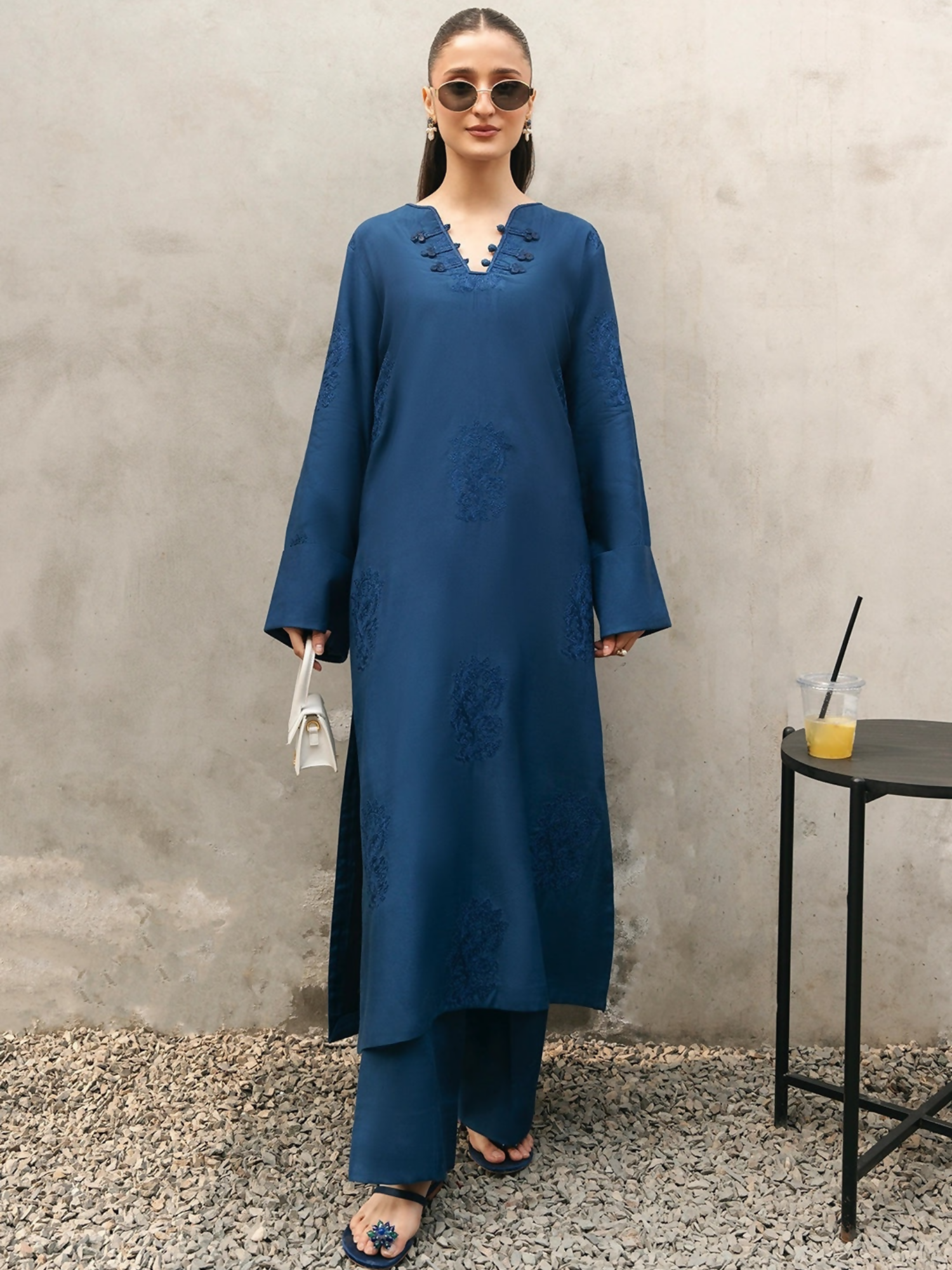 Mannat Clothing Suave Edit Raw Silk Embroidered Co-Ord Set-Nocturne