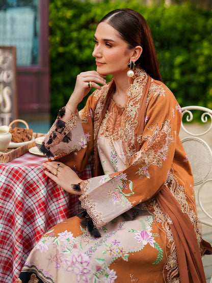 Parishay Ivy Bloom Viscose Embroidered Stitched 3-Piece Suit-IW-12